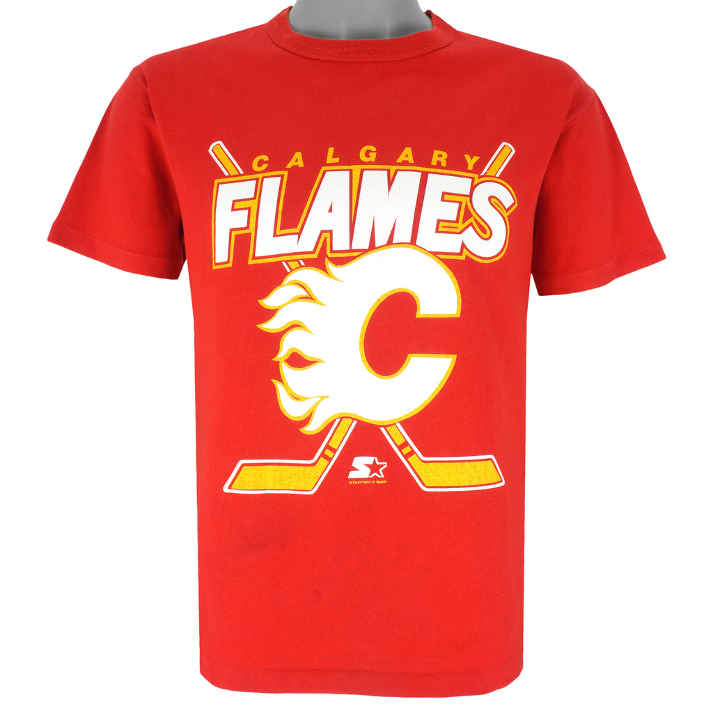 Starter - Calgary Flames T-Shirt 1988 Medium Vintage Retro Hockey