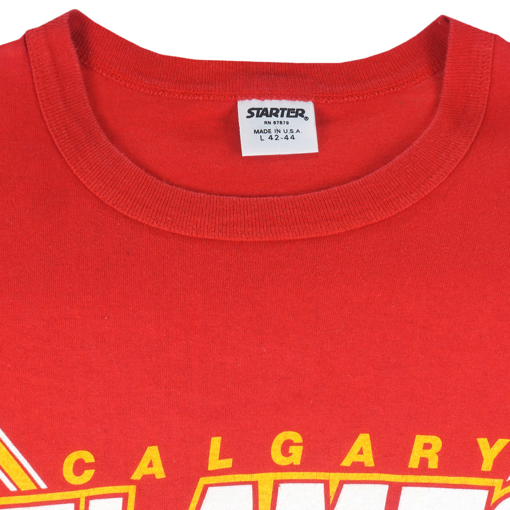 Starter - Calgary Flames T-Shirt 1988 Medium Vintage Retro Hockey