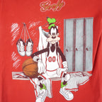 Disney - Red Goofy Basketball T-Shirt 1990s Medium Vintage Retro