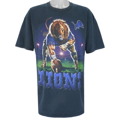 NFL - Black Detroit Lions x Animal T-Shirt 1990s XX-Large