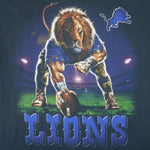 NFL - Black Detroit Lions T-Shirt 1990s XX-Large Vintage Retro Football