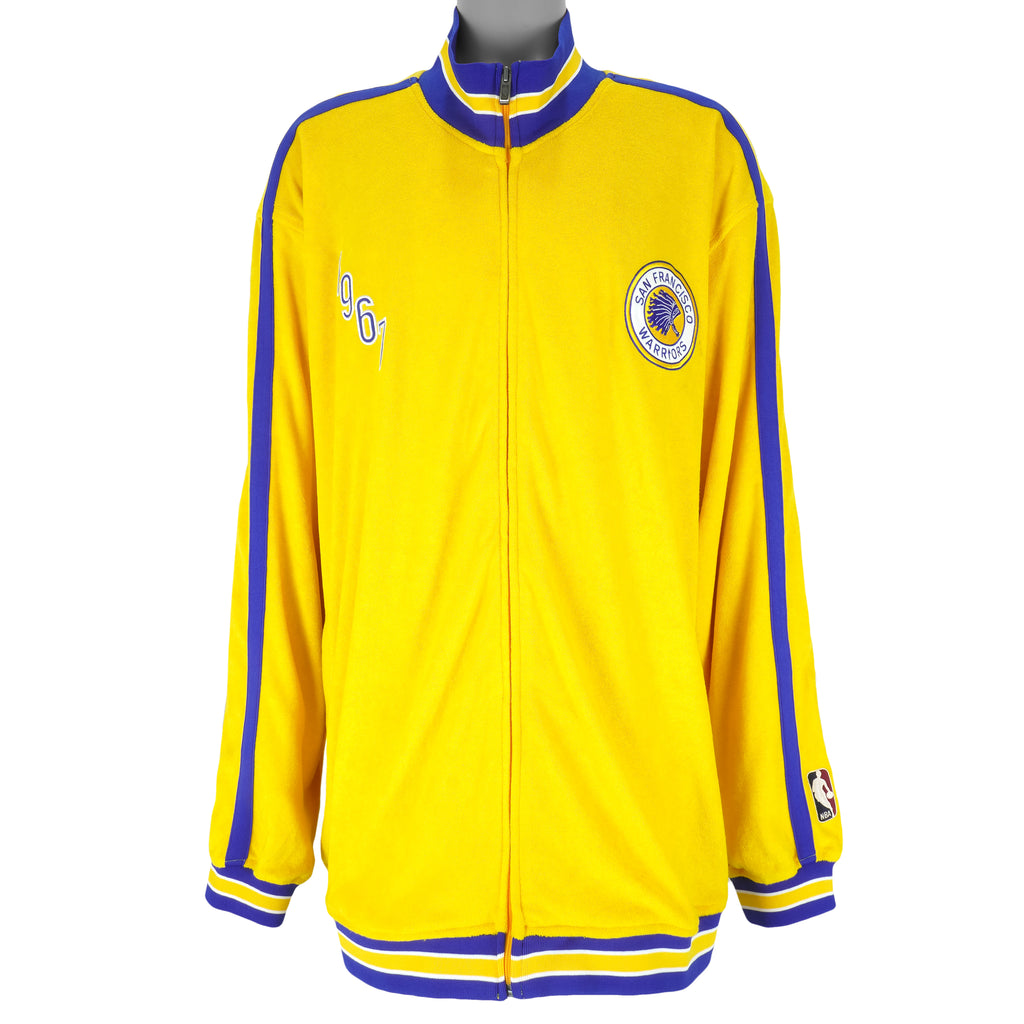 NBA (Reebok) - Golden State Warriors Hardwood Classics Track Jacket 1990s Large Vintage Retro