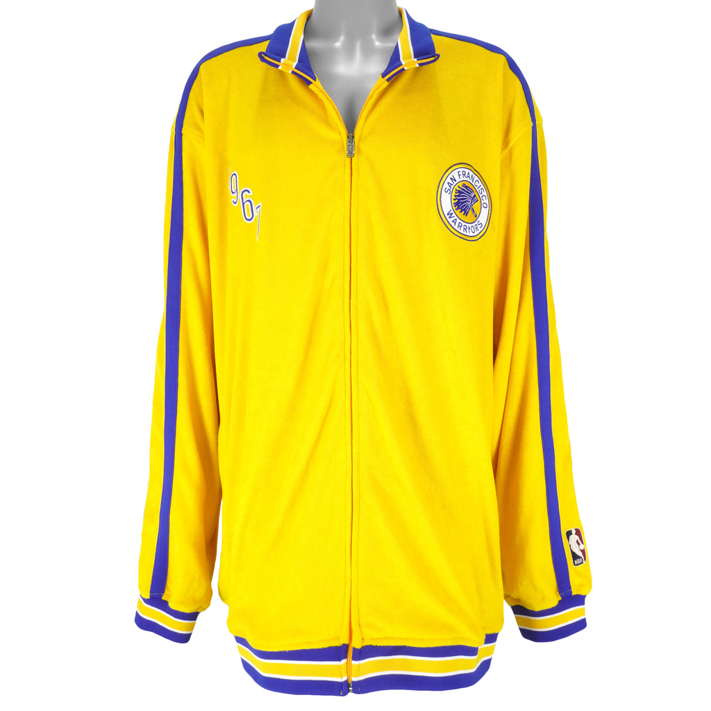 NBA (Reebok) - Golden State Warriors Hardwood Classics Track Jacket 1990s Large Vintage Retro