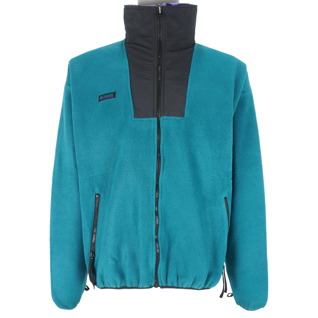 Columbia - Blue Zip-Up Fleece Jacket 1990s X-Large Vintage Retro