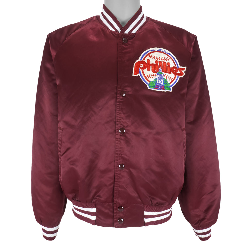 MLB (Chalk Line) - Philadelphia Phillies Satin Jacket 1990s Large Vintage Retro Baseball