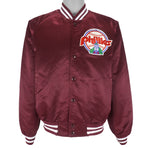 MLB (Chalk Line) - Philadelphia Phillies Satin Jacket 1990s Large Vintage Retro Baseball
