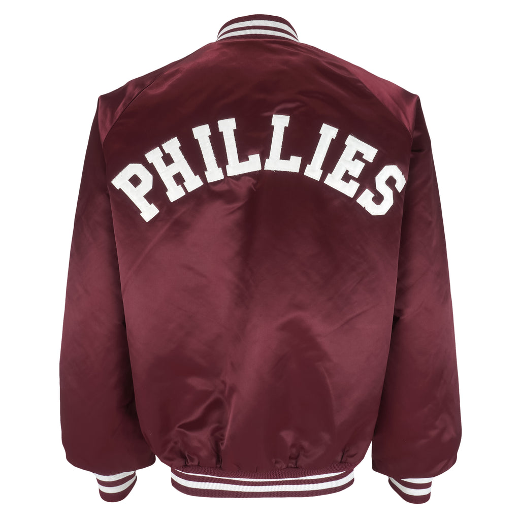 MLB (Chalk Line) - Philadelphia Phillies Satin Jacket 1990s Large Vintage Retro Baseball