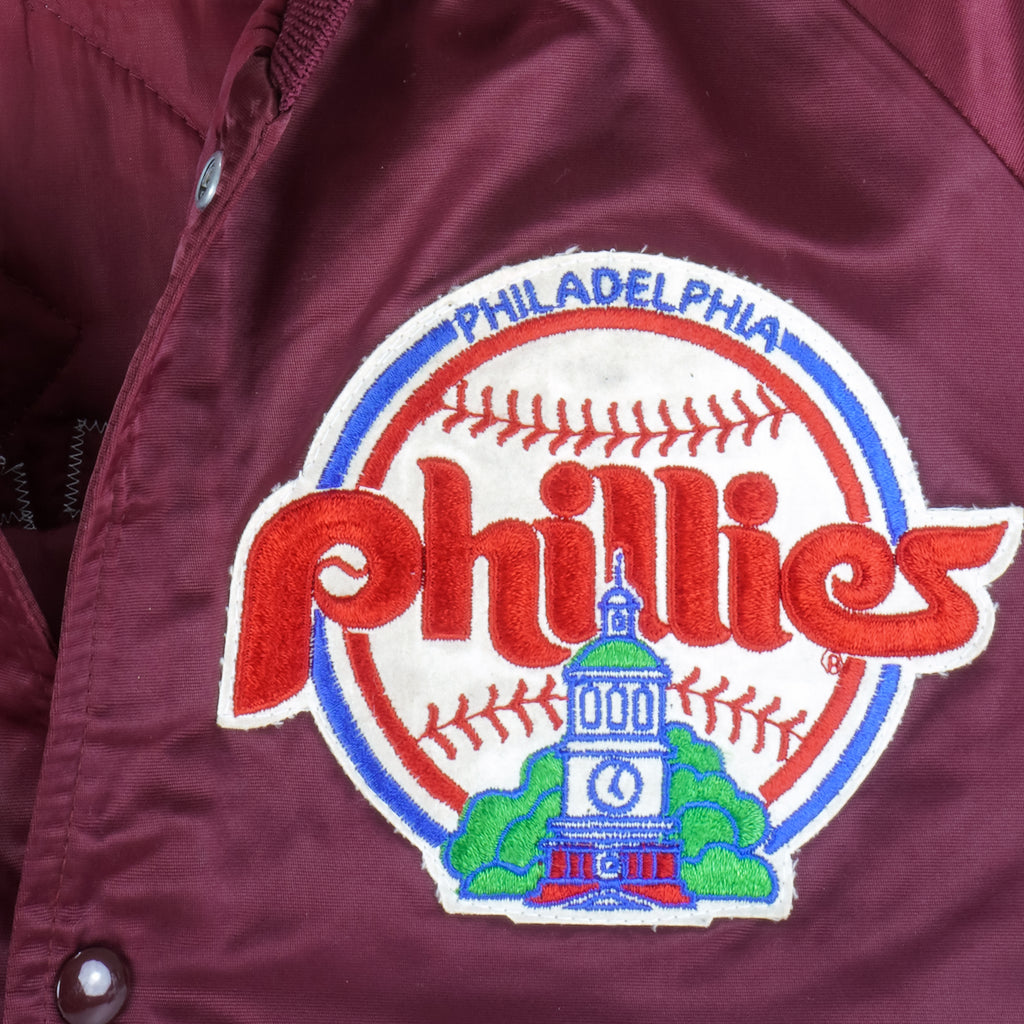 MLB (Chalk Line) - Philadelphia Phillies Satin Jacket 1990s Large Vintage Retro Baseball