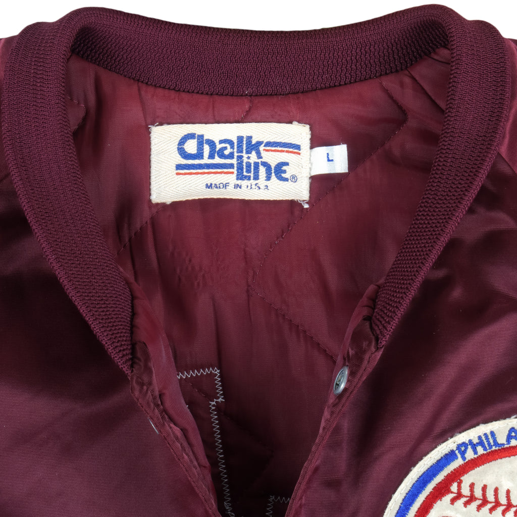 MLB (Chalk Line) - Philadelphia Phillies Satin Jacket 1990s Large Vintage Retro Baseball