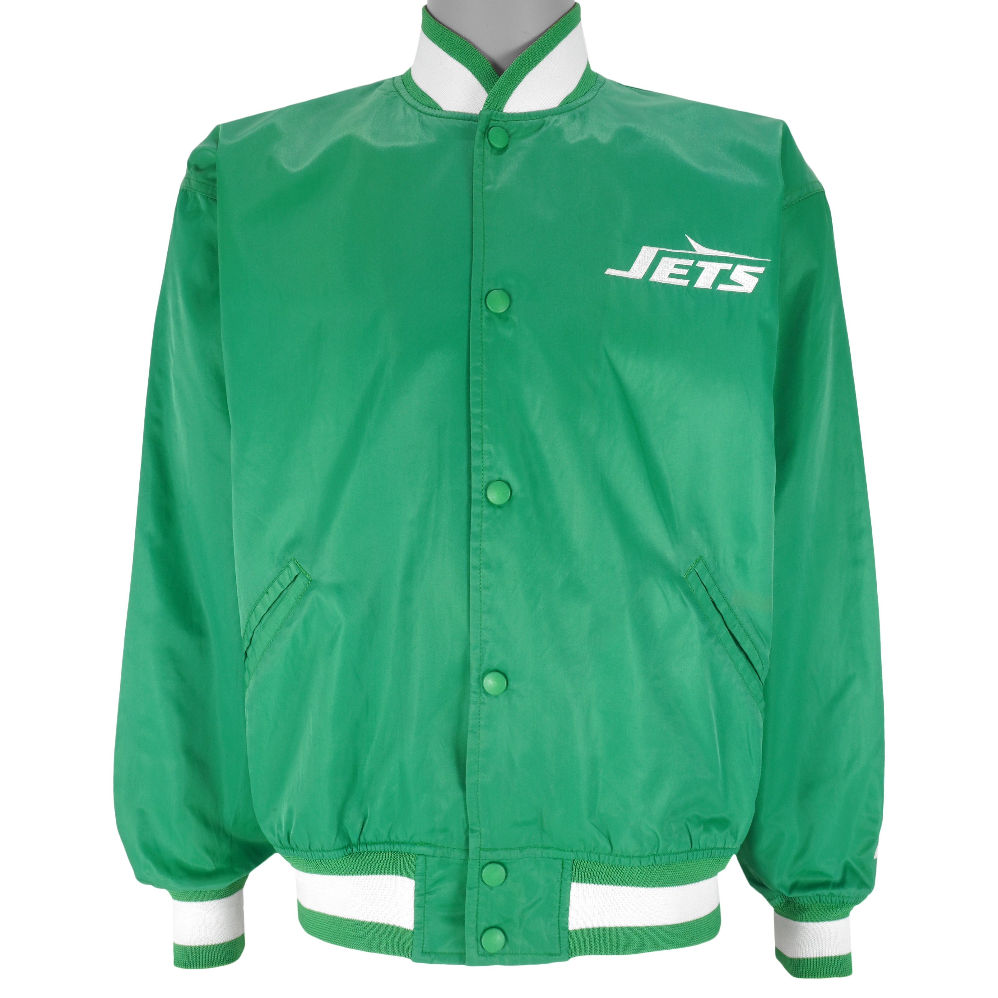 Starter - New York Jets Button-Up Satin Jacket 1990s Large Vintage Retro Football