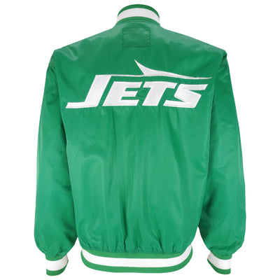 Starter - New York Jets Embroidered Satin Jacket 1990s Large