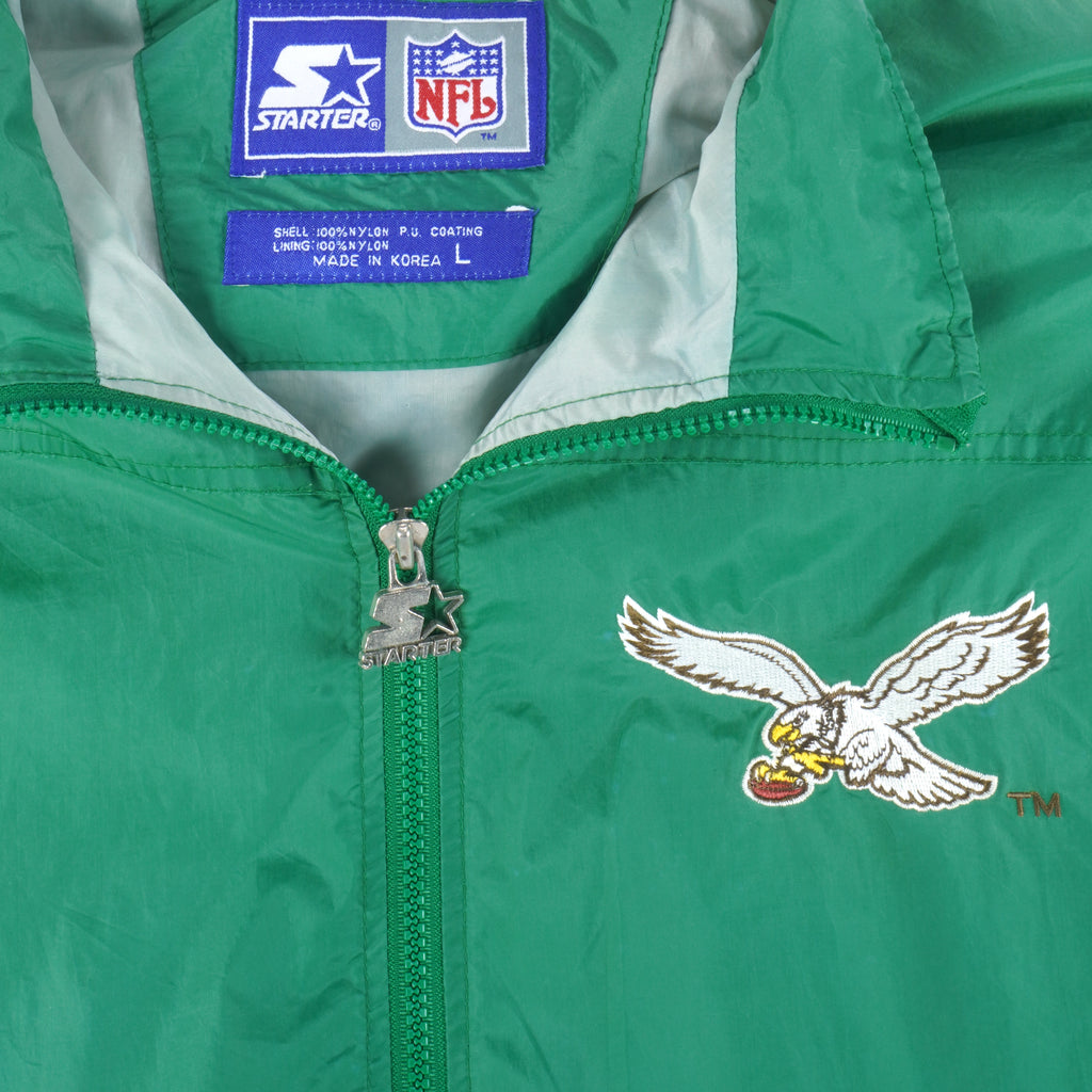 Starter - Philadelphia Eagles Zip-Up Windbreaker 1990s Large Vintage Retro Football