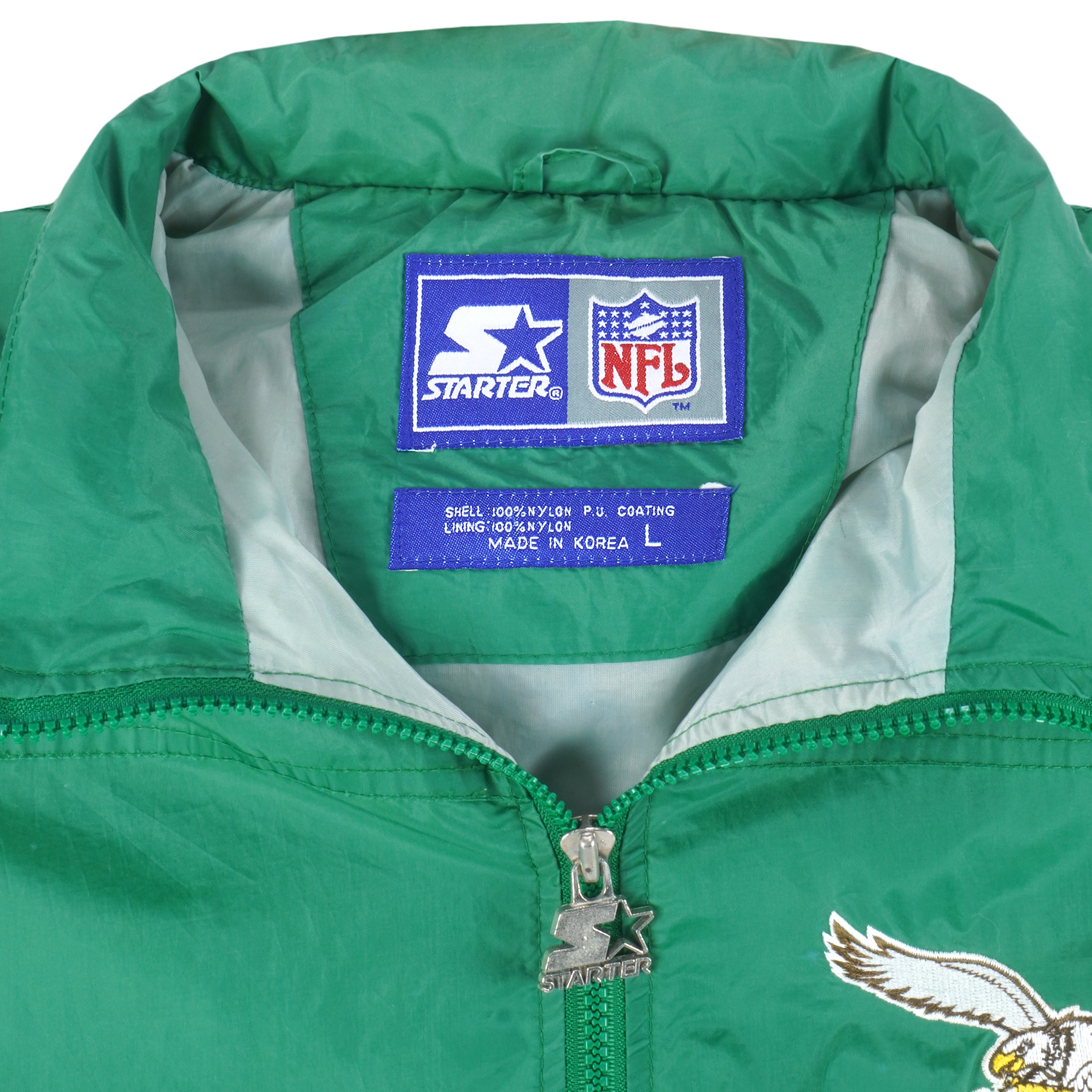 Starter - Philadelphia Eagles Zip-Up Windbreaker 1990s Large Vintage Retro Football