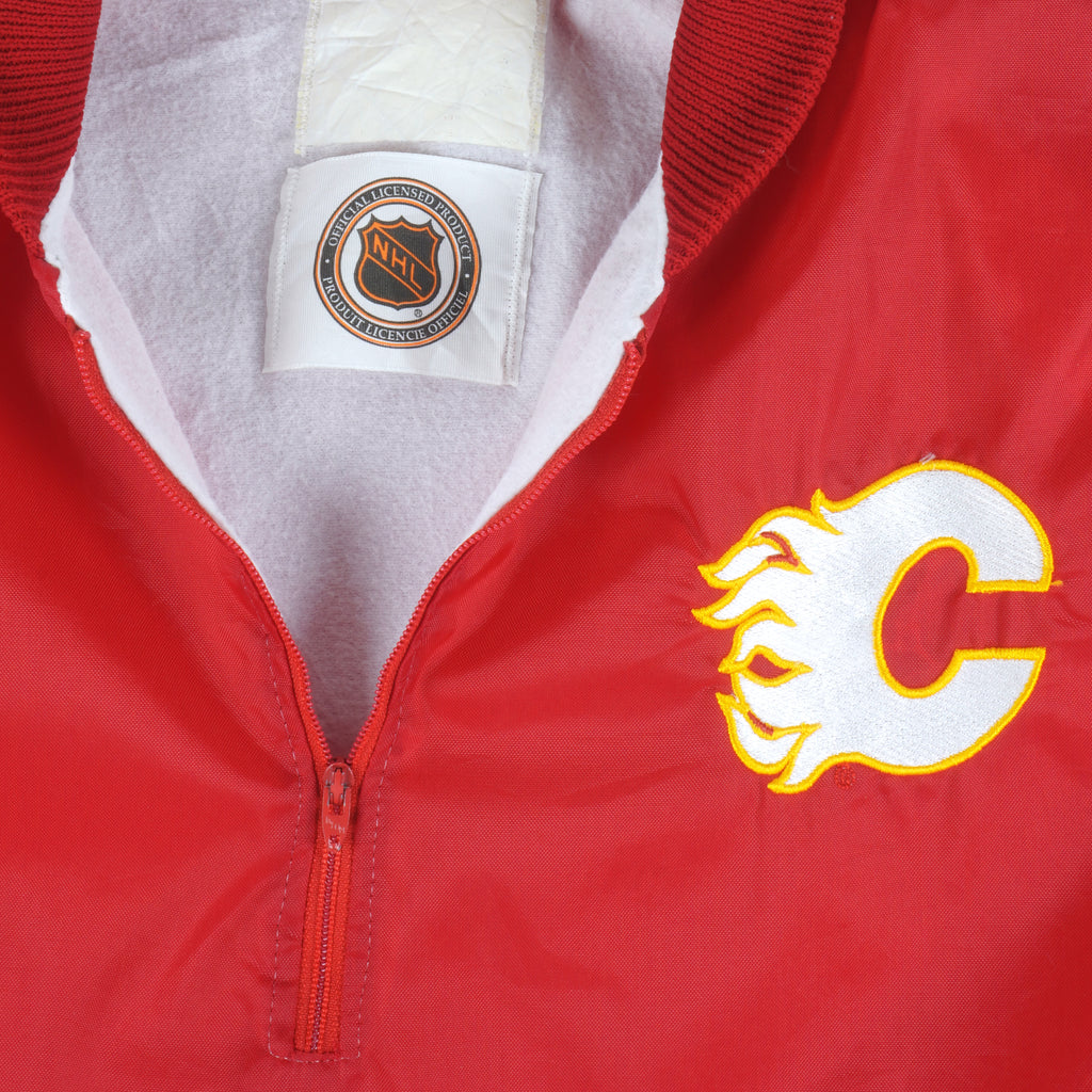 NHL - Calgary Flames Pullover Windbreaker 1990s Large Vintage Retro Hockey