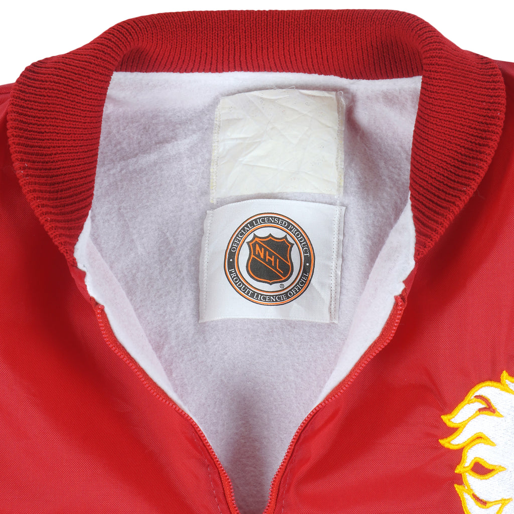 NHL - Calgary Flames Pullover Windbreaker 1990s Large Vintage Retro Hockey