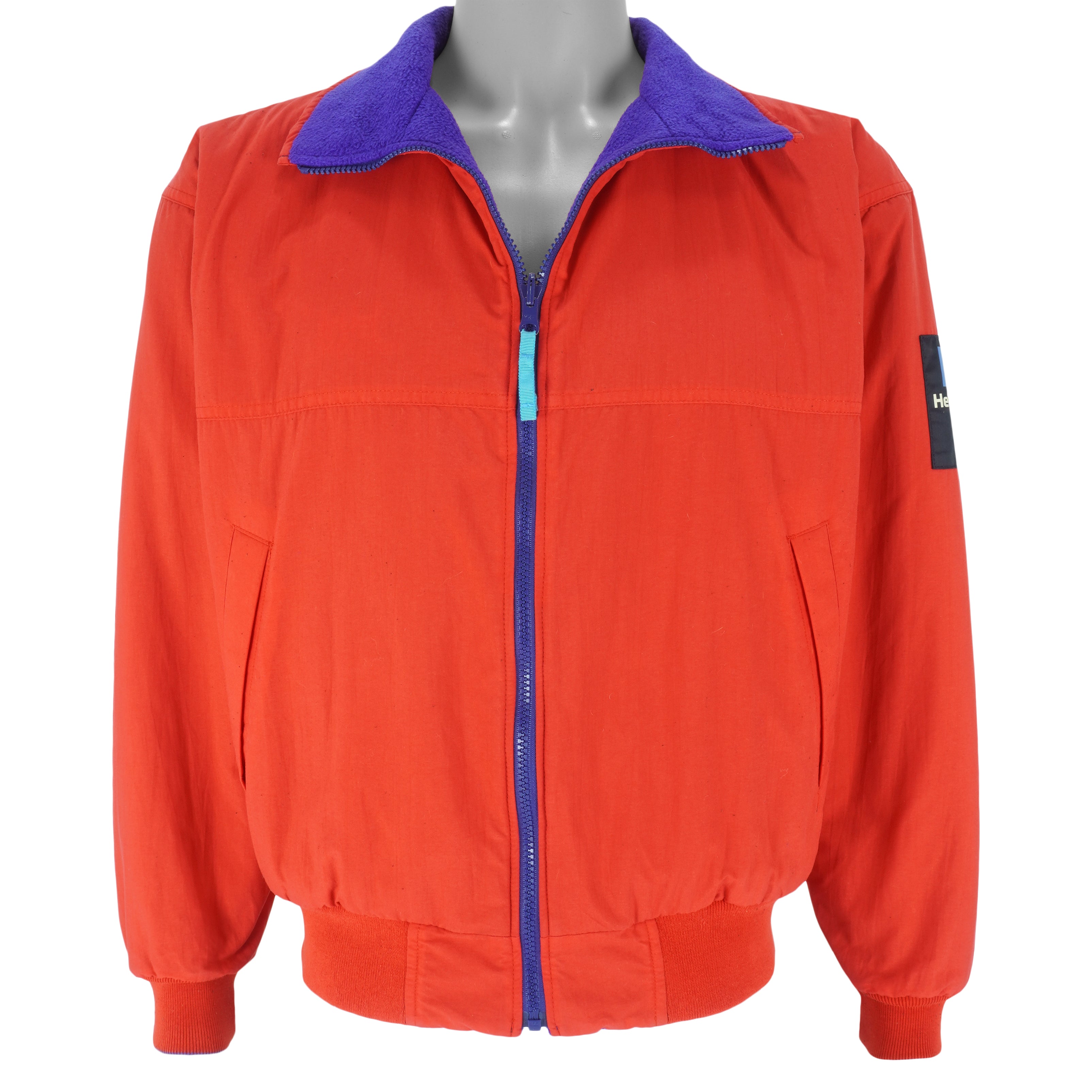 Helly Hansen - Red & Blue Sea Life Reversible Jacket 1990s Medium Vintage Retro