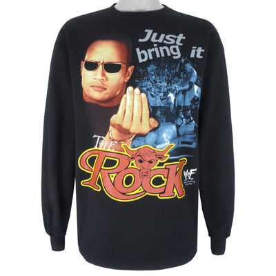 Vintage (AAA) - WWF The Rock Just Bring It Crew Neck Sweatshirt 1990s Large