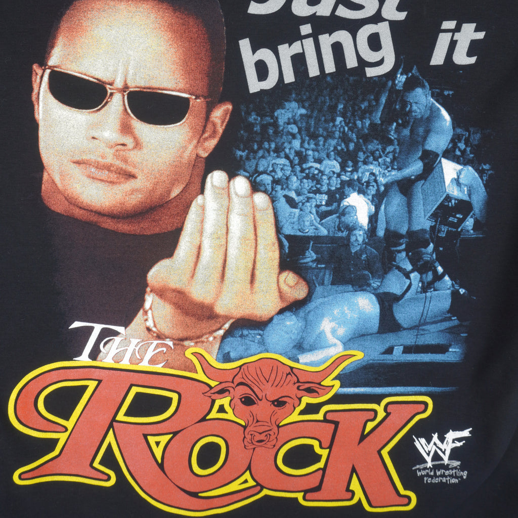 Vintage (AAA) - WWF The Rock Just Bring It Crew Neck Sweatshirt 1990s Large Vintage Retro