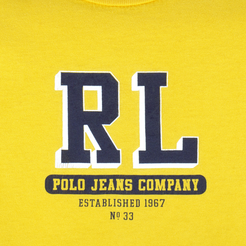 Ralph Lauren (Polo) - Yellow Polo Jeans Co. Sweatshirt 1990s X-Large Vintage Retro