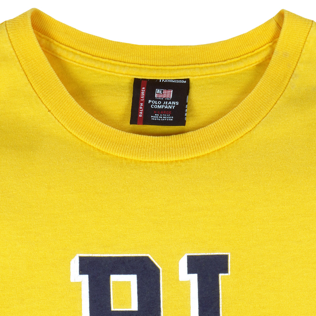 Ralph Lauren (Polo) - Yellow Polo Jeans Co. Sweatshirt 1990s X-Large Vintage Retro