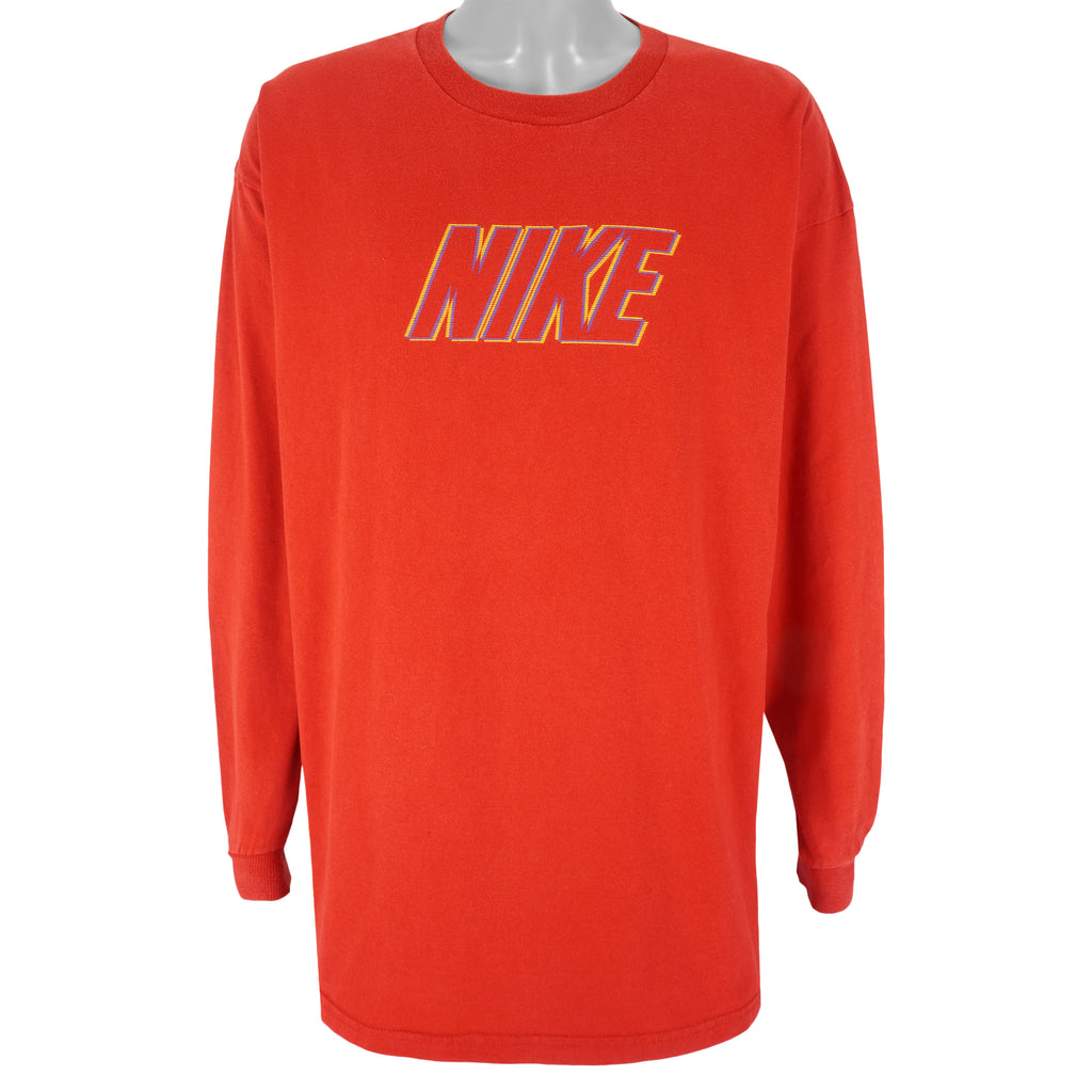 Nike - Red Crew Neck Sweatshirt 2000s XX-Large Vintage Retro