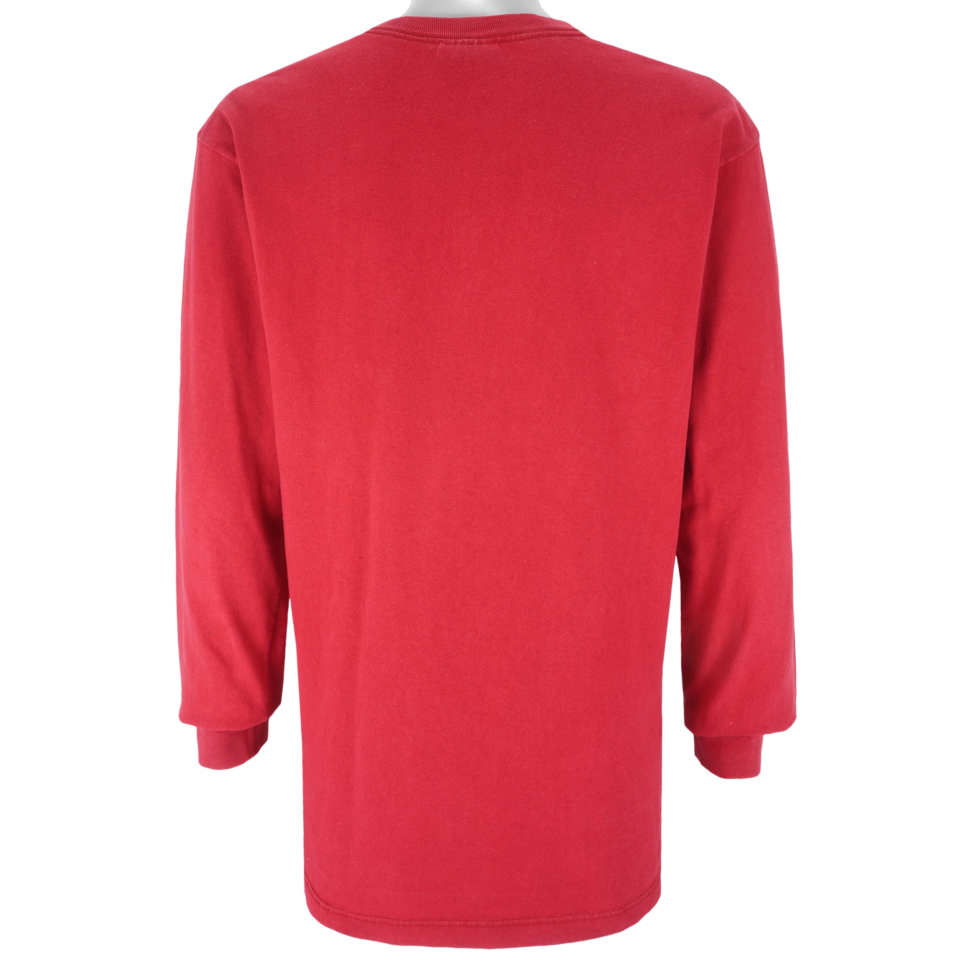 Nike - Red Athletics Crew Neck Sweatshirt 1990s Medium Vintage Retro