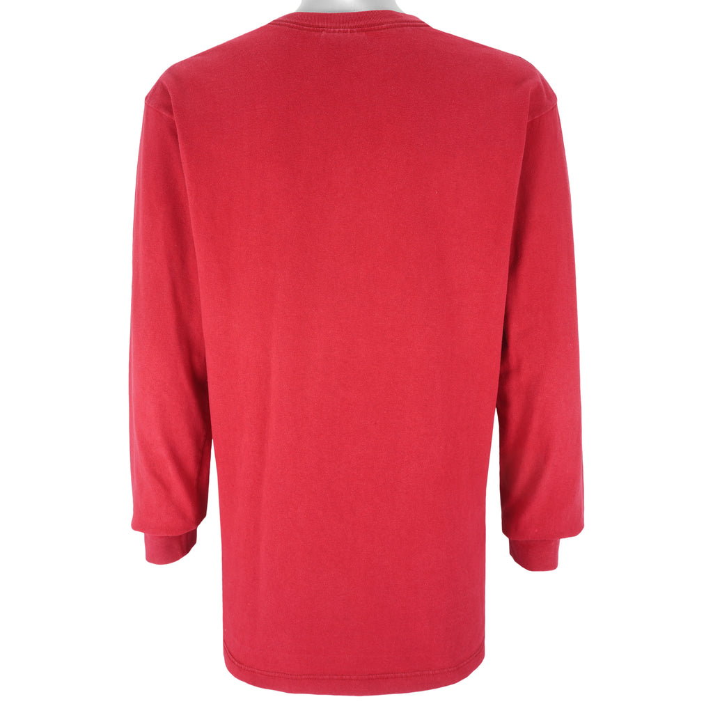 Nike - Red Athletics Crew Neck Sweatshirt 1990s Medium Vintage Retro