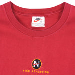 Nike - Red Athletics Crew Neck Sweatshirt 1990s Medium Vintage Retro