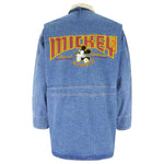 Disney - Classic Mickey Mouse Embroidered Denim Jacket 1990s Large