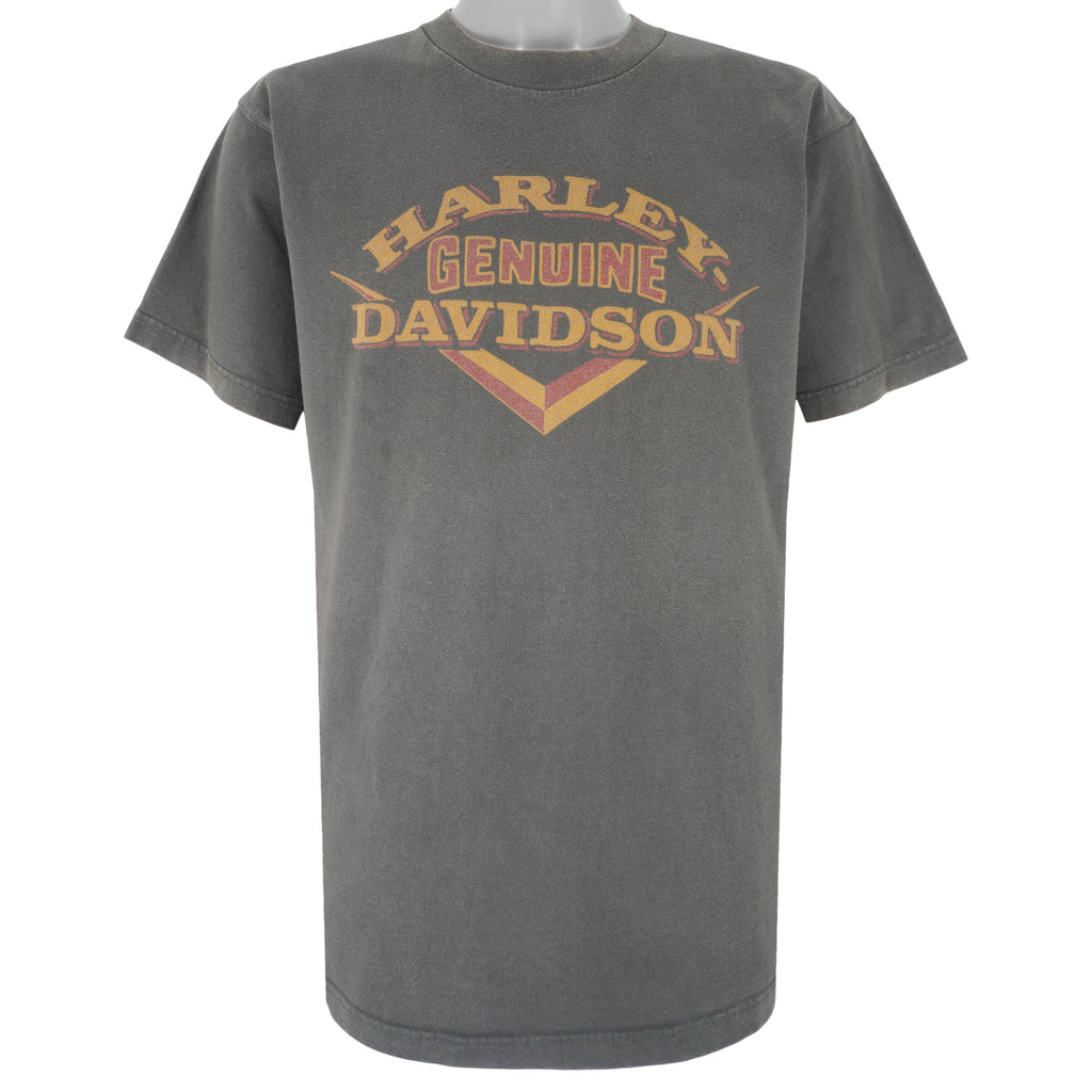 Harley Davidson - Grey Milwaukee Wisconsin T-Shirt 1990s Large Vintage Retro