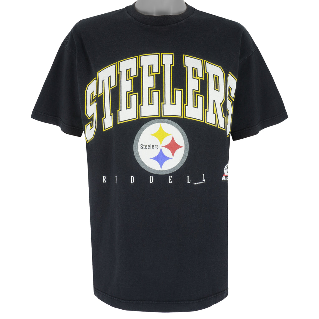 NFL (Riddell) -  Pittsburgh Steelers Big Logo T-Shirt 1997 Large Vintage Retro Football