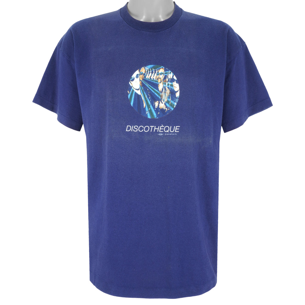 Vintage (Hanes) - Blue Discotheque T-Shirt 1990s X-Large Vintage Retro