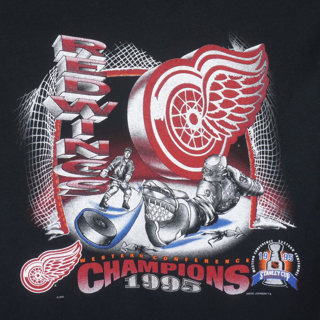 NHL - Detroit Red Wings Champions T-Shirt 1995 X-Large Vintage Retro Hockey