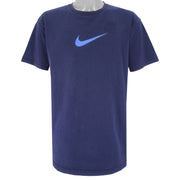 Nike - Dark Blue Big Logo T-Shirt 2000s Large Vintage Retro
