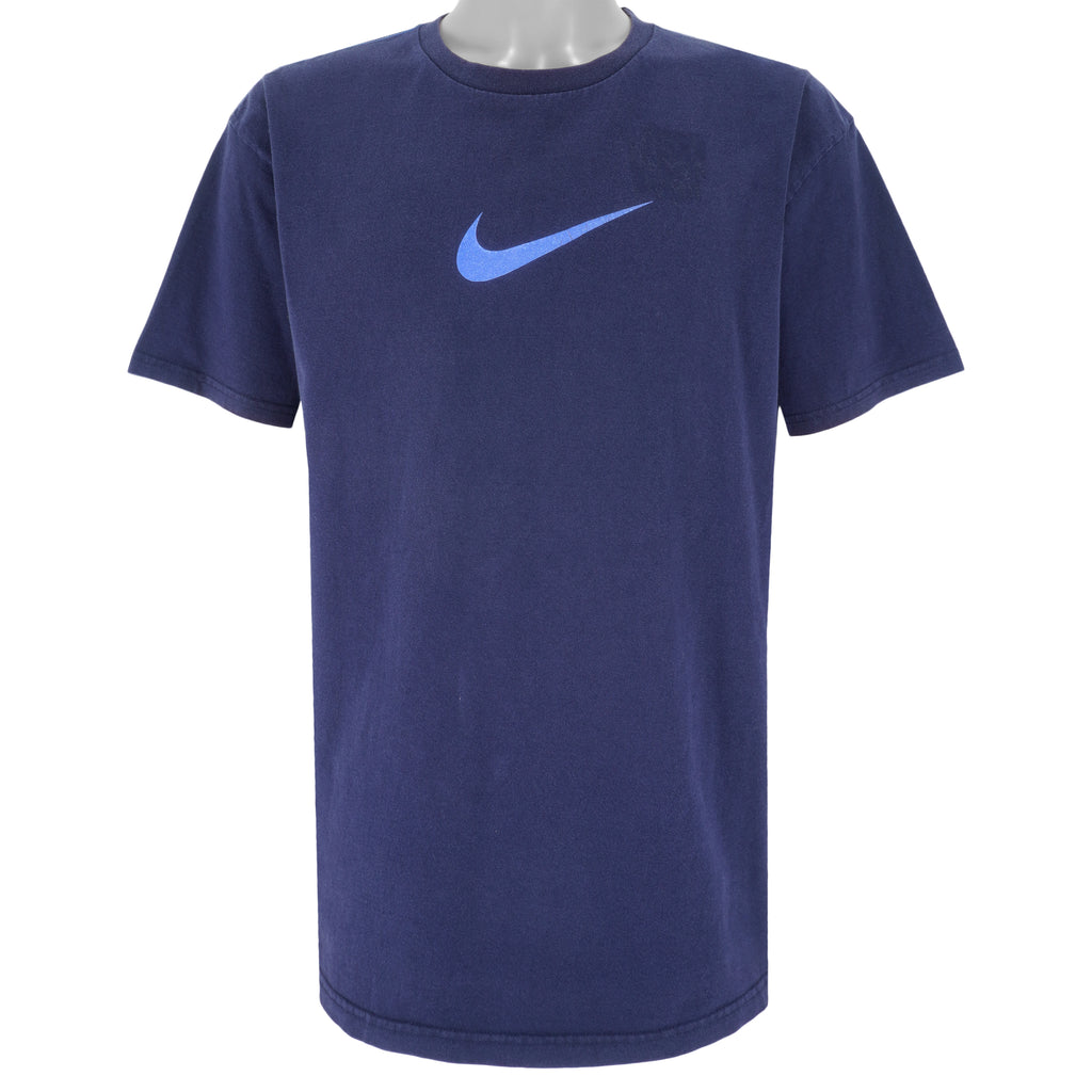 Nike - Dark Blue Big Logo T-Shirt 2000s Large Vintage Retro