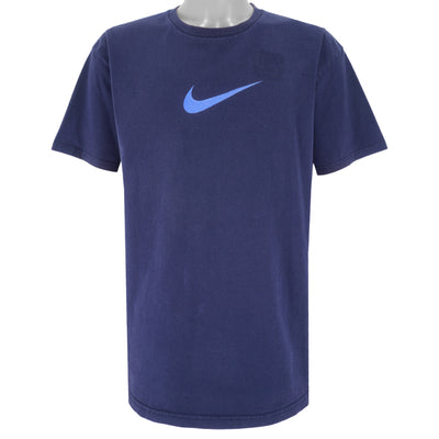 Nike - Dark Blue Big Logo T-Shirt 2000s Large