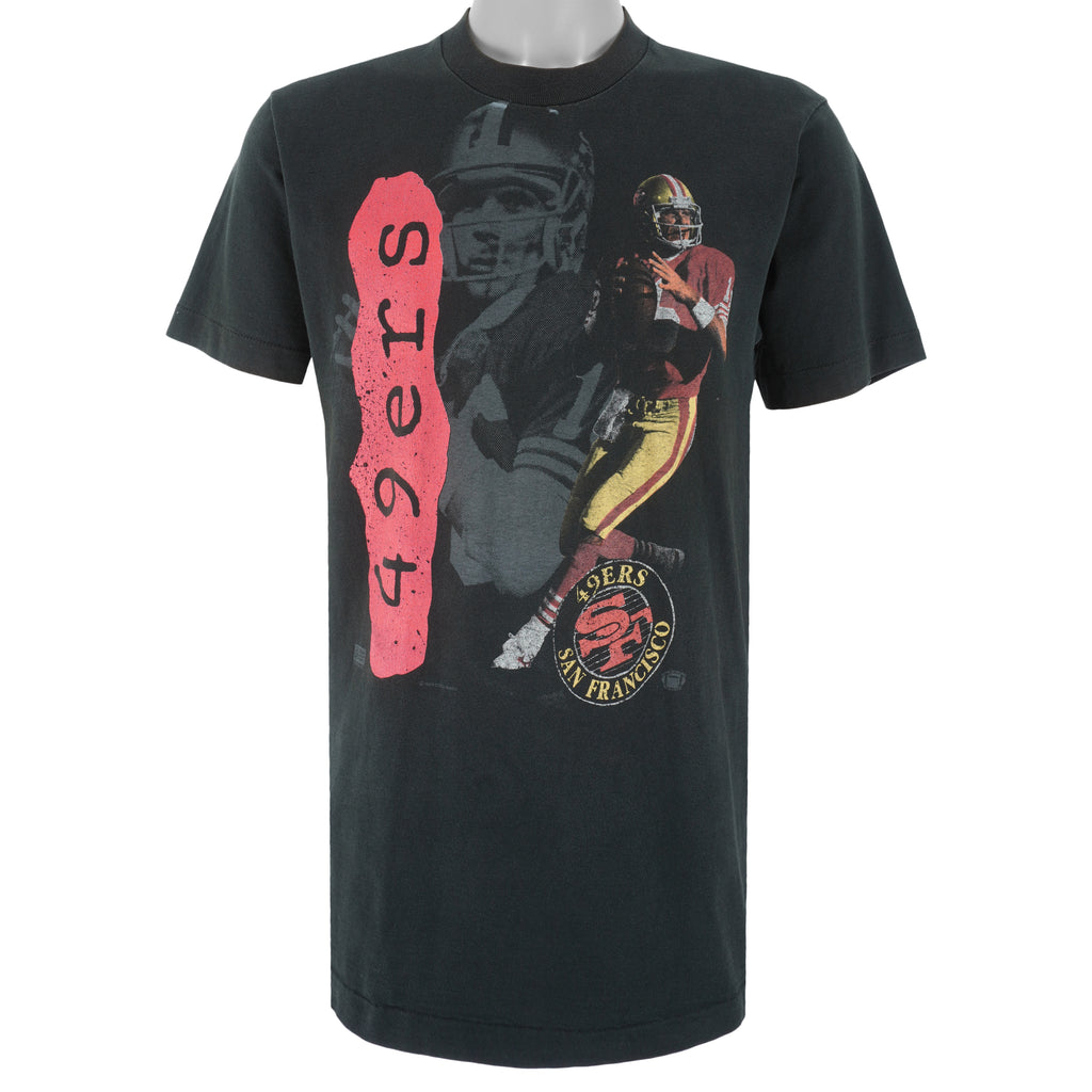 NFL (Salem) - Black San Francisco 49ers T-Shirt 1990s Large Vintage Retro Football
