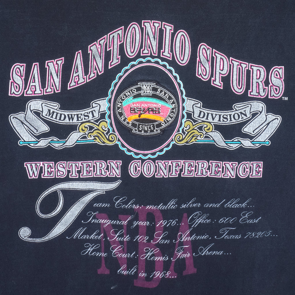 NBA (Nutmeg) - San Antonio Spurs Western Conference T-Shirt 1990s X-Large Vintage Retro Basketball