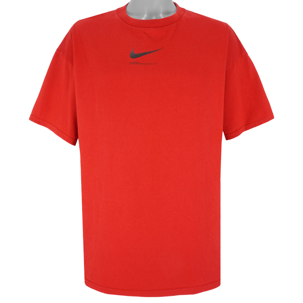 Nike - Red Big Logo T-Shirt 1990s X-Large Vintage Retro