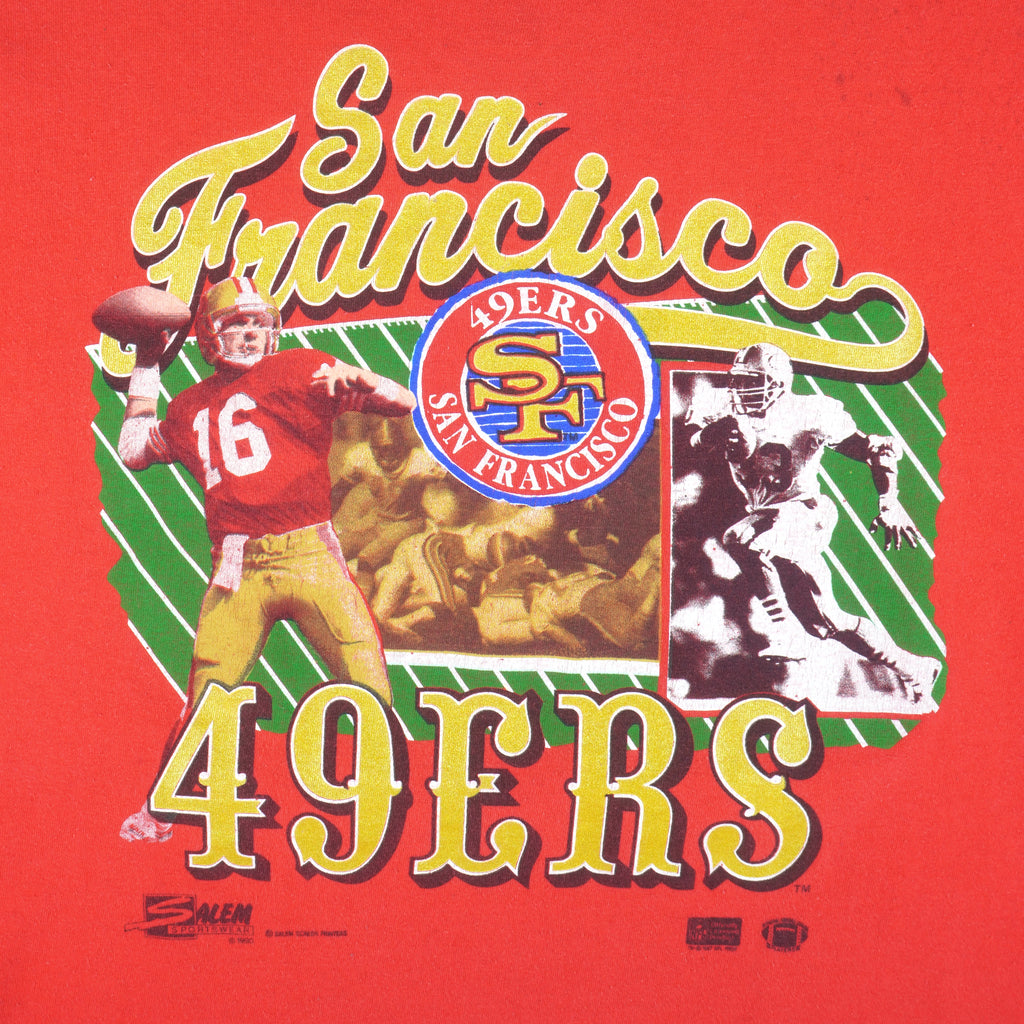 NFL (Salem) - Red San Francisco 49ers T-Shirt 1990 X-Large Vintage Retro Football