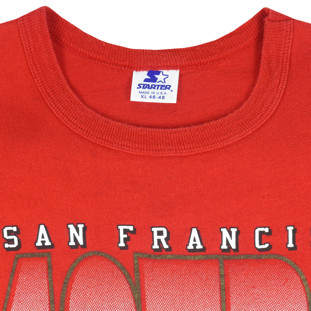 Starter - Red San Francisco 49ers T-Shirt 1990 X-Large Vintage Retro Football