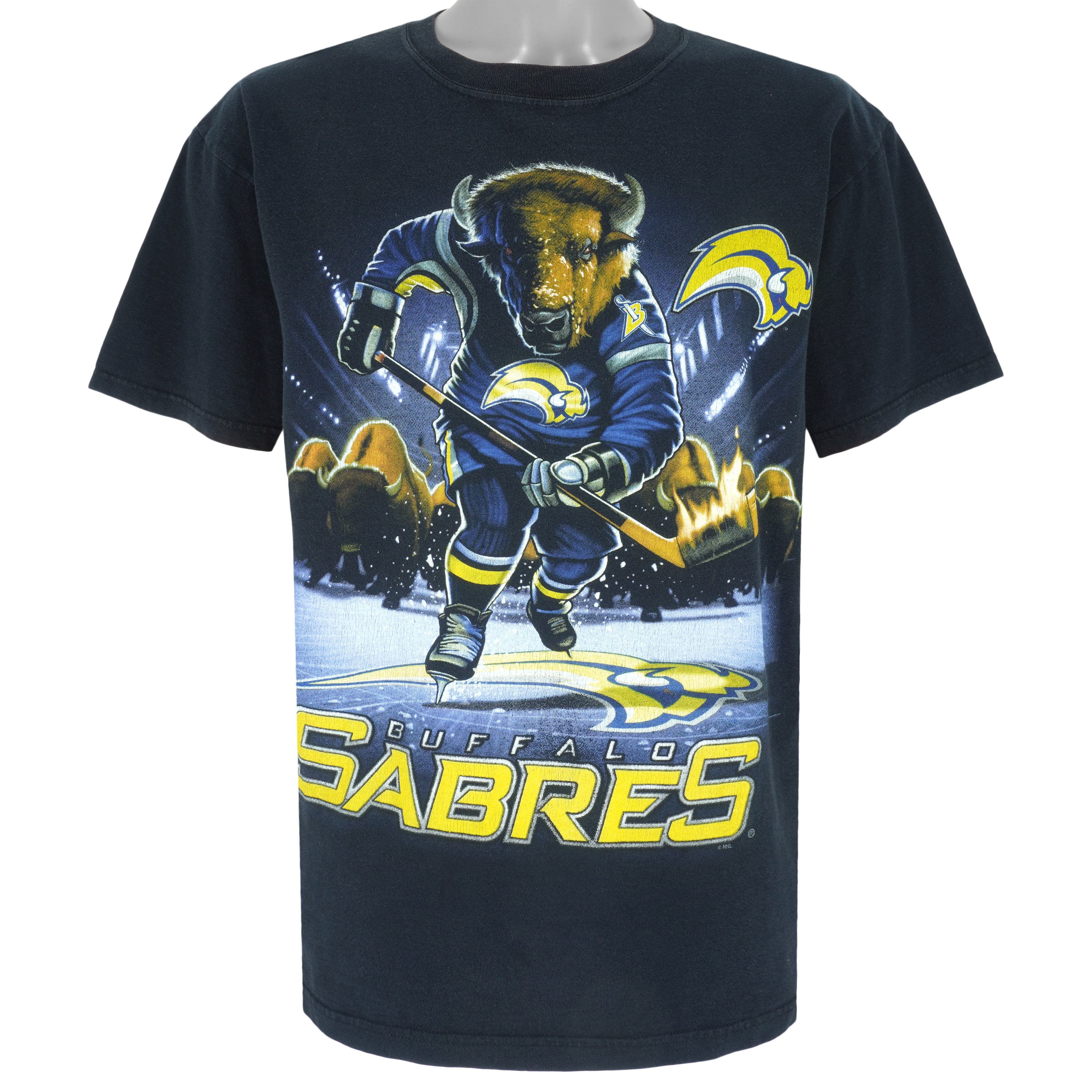 NHL (Power Pro) - Buffalo Sabres T-Shirt 1990s X-Large Vintage Retro Hockey