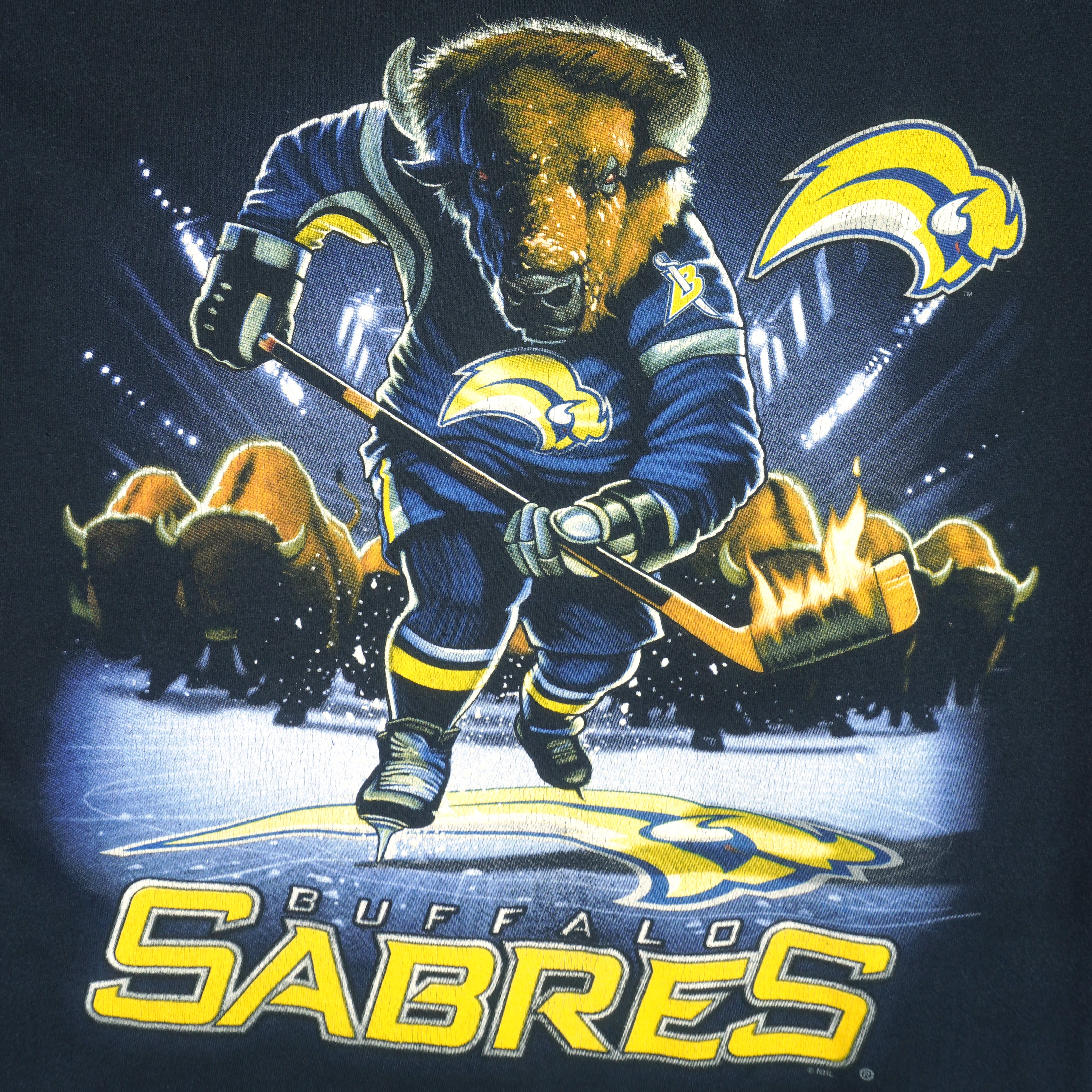 NHL (Power Pro) - Buffalo Sabres T-Shirt 1990s X-Large Vintage Retro Hockey