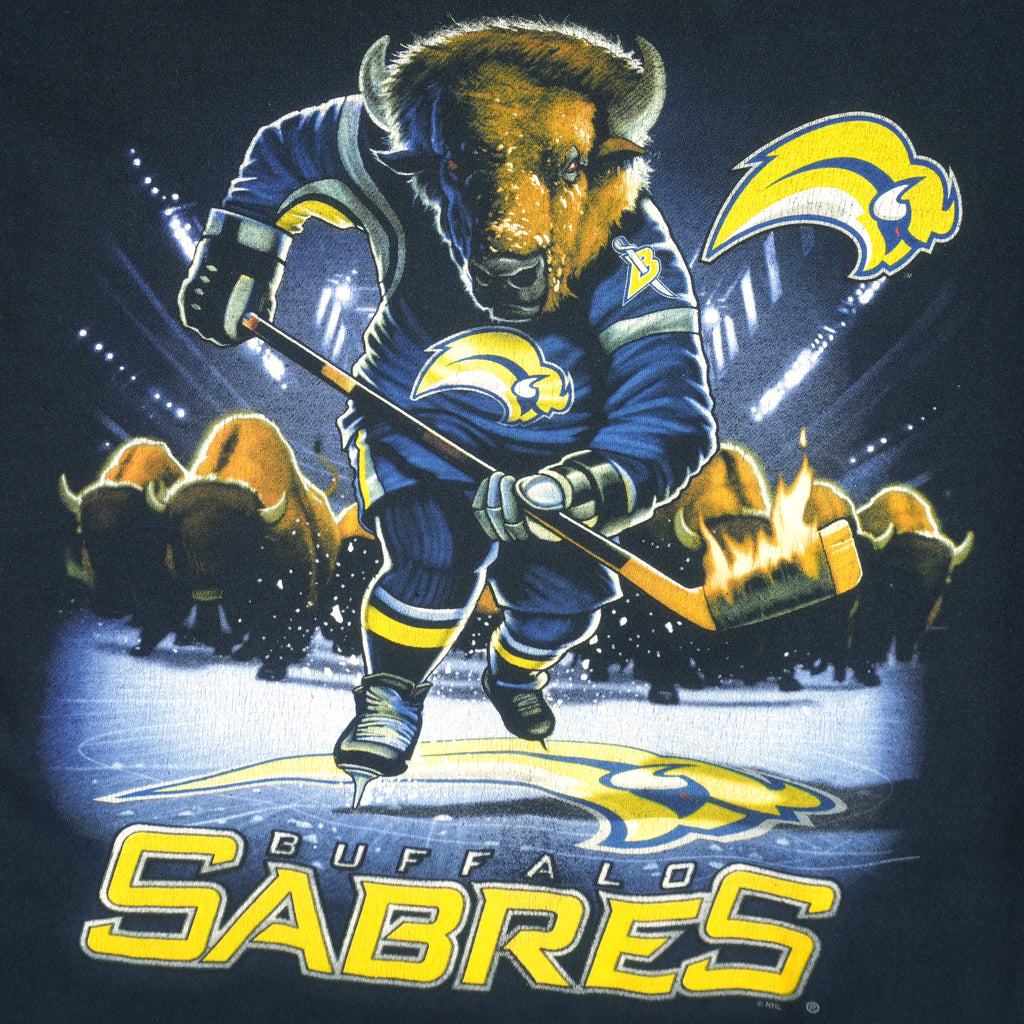 NHL (Power Pro) - Buffalo Sabres T-Shirt 1990s X-Large Vintage Retro Hockey