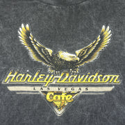 Harley Davidson - Grey Las Vegas Cafe T-Shirt 1990s X-Large Vintage Retro