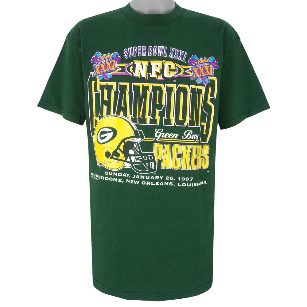 NFL (Logo 7) - Green Bay Packers NFC Champions T-Shirt 1997 X-Large Vintage Retro Football