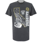 NFL (Oneita) - Los Angeles Raiders Stadium Map T-Shirt 1990s X-Large