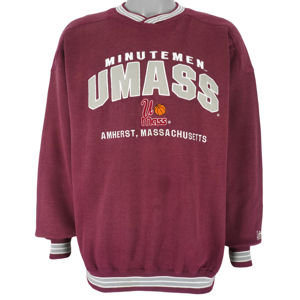 NCAA (Lee) - Umass Minutemen Embroidered Sweatshirt 1990s Large Vintage Retro Football College