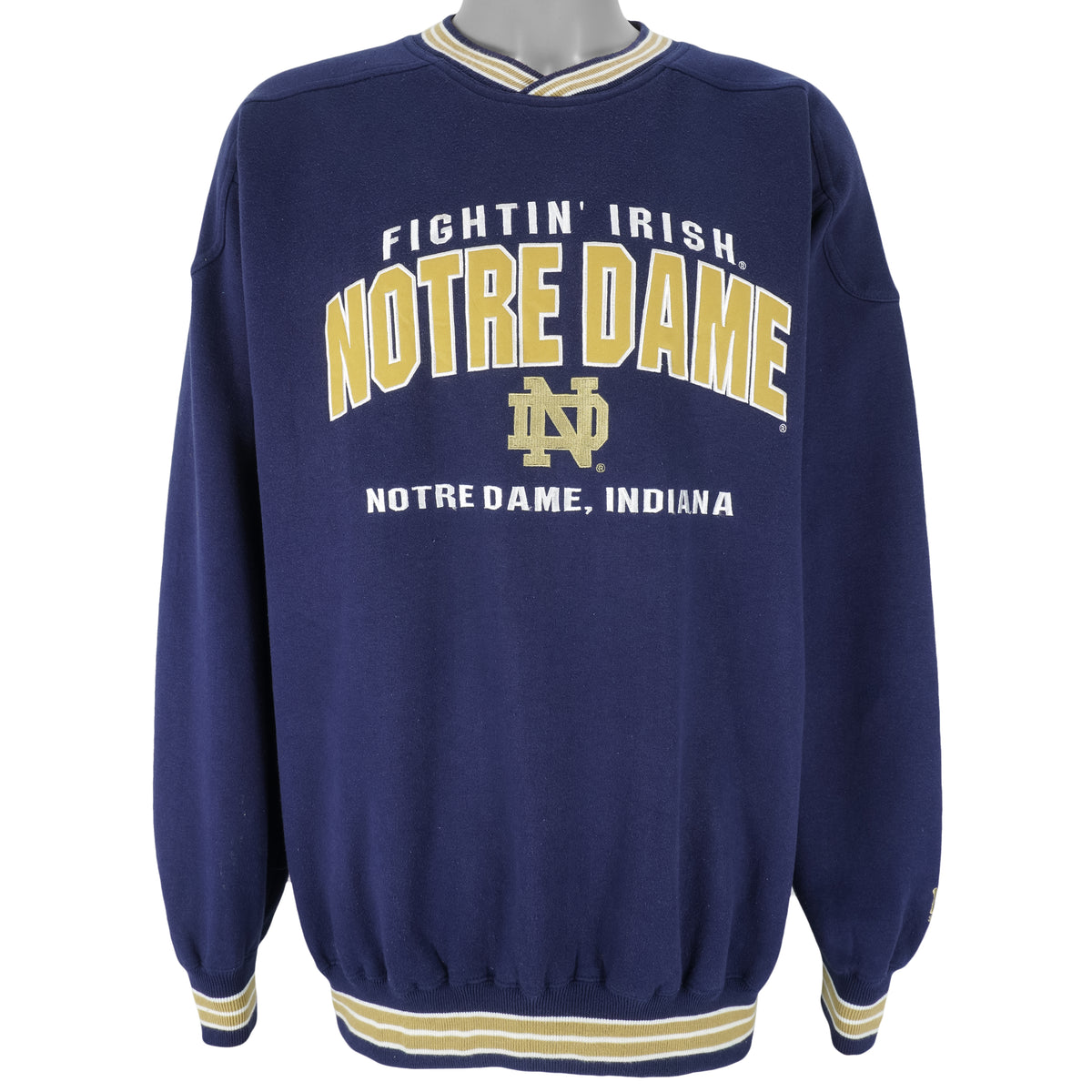 NCAA (Lee) - Notre Dame Fightin Irish Embroidered Sweatshirt 1990s X-Large Vintage Retro Football College