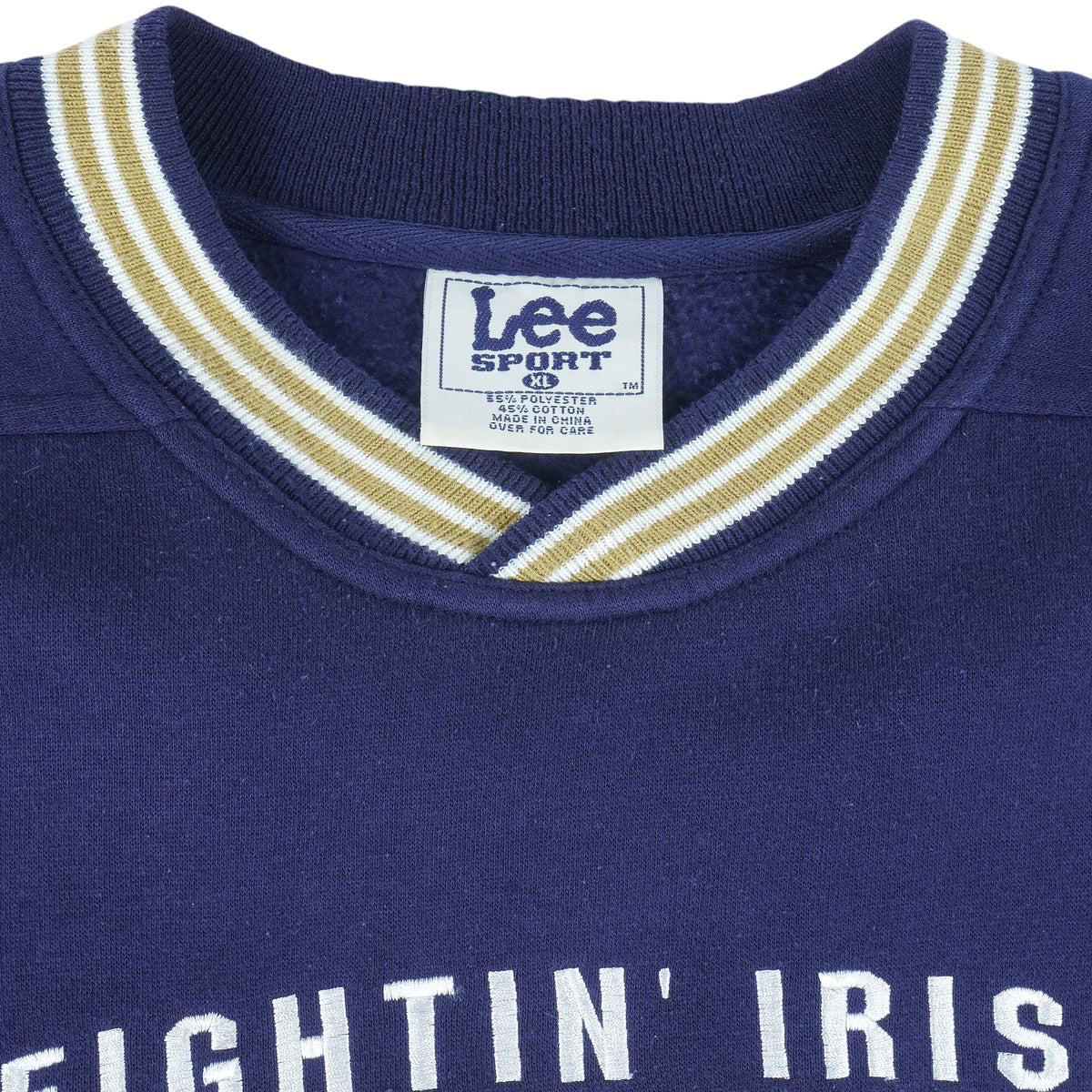 NCAA (Lee) - Notre Dame Fightin Irish Embroidered Sweatshirt 1990s X-Large Vintage Retro Football College